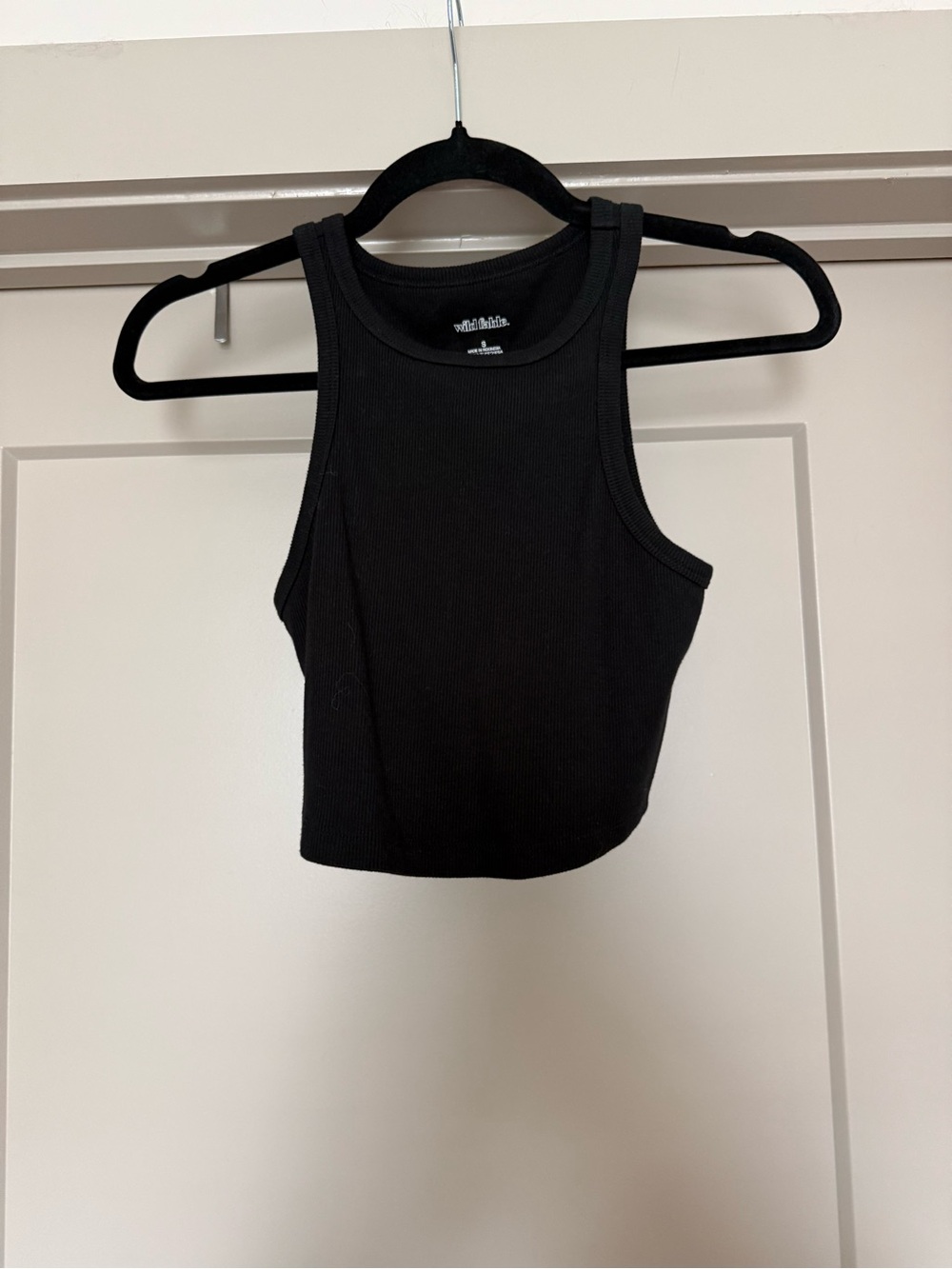 wild fable Black Ribbed Cropped Tank Top